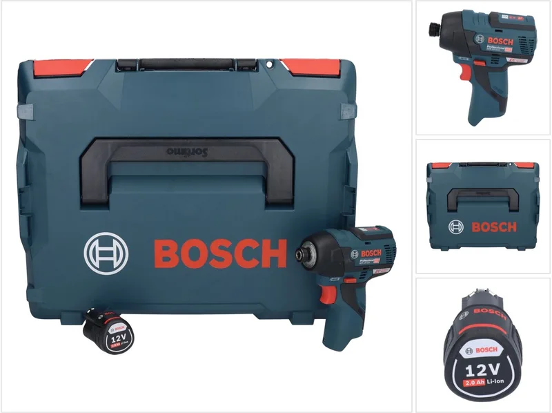 Bosch GDR 12V-110 Professionele accu-slagmoersleutel 12 V 110 Nm 1/4" borstelloos + 1x oplaadbare accu 2.0 Ah + L-Boxx - zonder oplader de Bosch Professional – image du produit