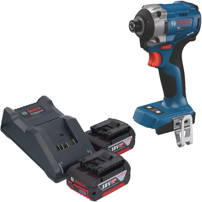 Bosch GDR 18V-215 Professional accu-slagschroevendraaier 18 V 215 Nm 1/4" borstelloos + 2x accu 4,0 Ah + oplader by Bosch Professional – product image