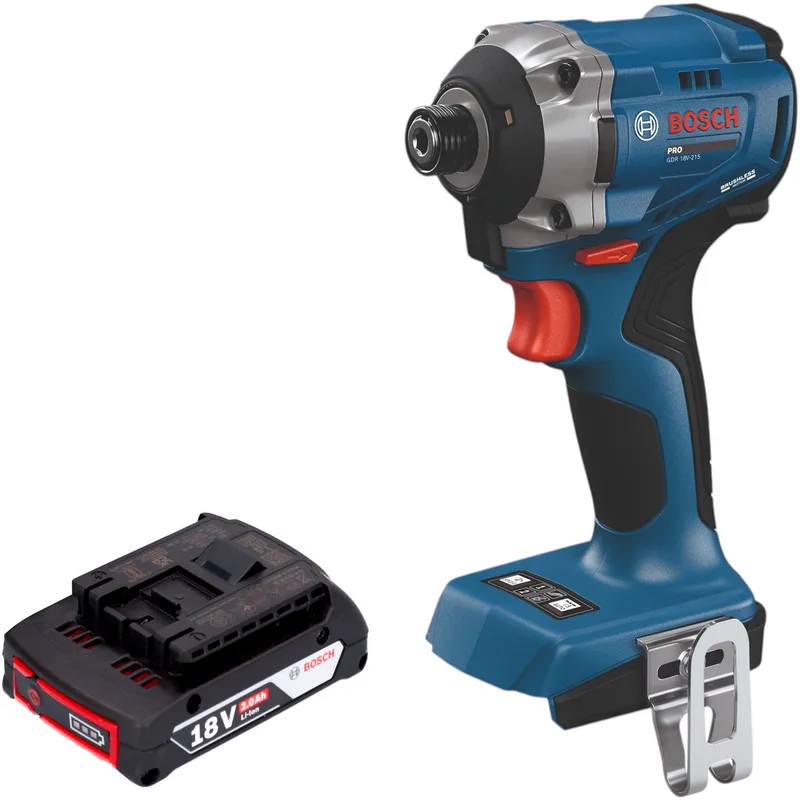 Bosch GDR 18V-215 Professional accu-slagschroevendraaier 18 V 215 Nm 1/4" borstelloos + 1x accu 2,0 Ah - zonder oplader fra Bosch Professional – produktbillede