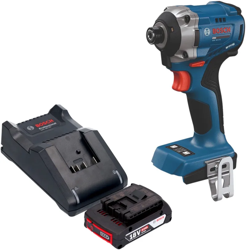 Bosch GDR 18V-215 Professional accu-slagschroevendraaier 18 V 215 Nm 1/4" borstelloos + 1x accu 2,0 Ah + oplader de Bosch Professional – image du produit