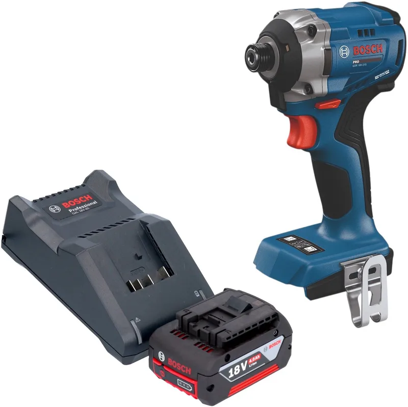 Bosch GDR 18V-215 Professional accu-slagschroevendraaier 18 V 215 Nm 1/4" borstelloos + 1x accu 4,0 Ah + oplader by Bosch Professional – product image