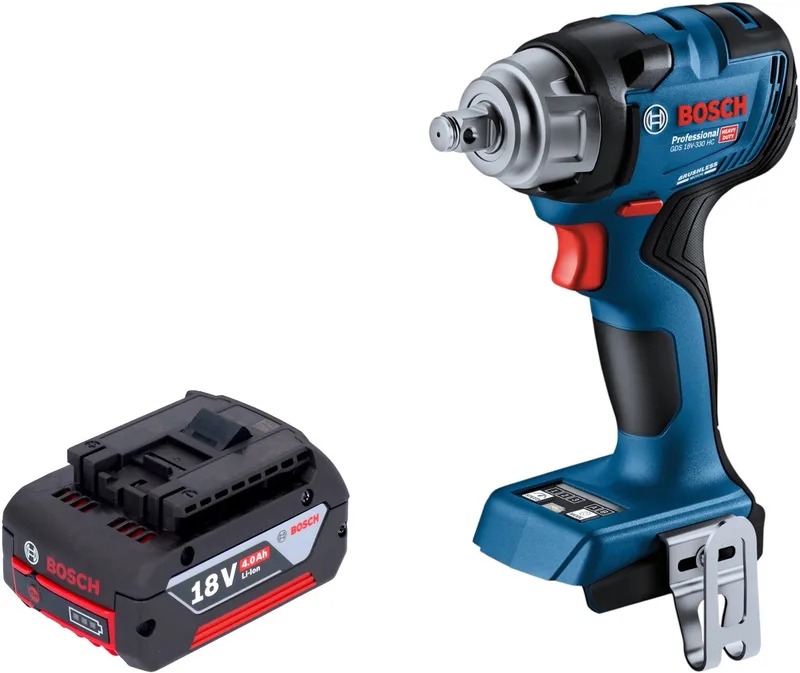 Bosch GDS 18V-330 HC Professionele accu-slagmoersleutel 18 V 330 Nm 1/2" borstelloos + 1x oplaadbare accu 4.0 Ah - zonder oplader van Bosch Professional – productafbeelding