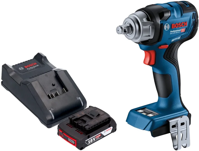 Bosch GDS 18V-330 HC Professionele accu-slagmoersleutel 18 V 330 Nm 1/2" borstelloos + 1x oplaadbare accu 2.0 Ah + lader von Bosch Professional – Produktbild
