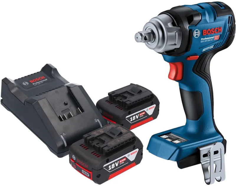 Bosch GDS 18V-330 HC Professionele accu-slagmoersleutel 18 V 330 Nm 1/2" borstelloos + 2x oplaadbare accu 5.0 Ah + lader de Bosch Professional – image du produit