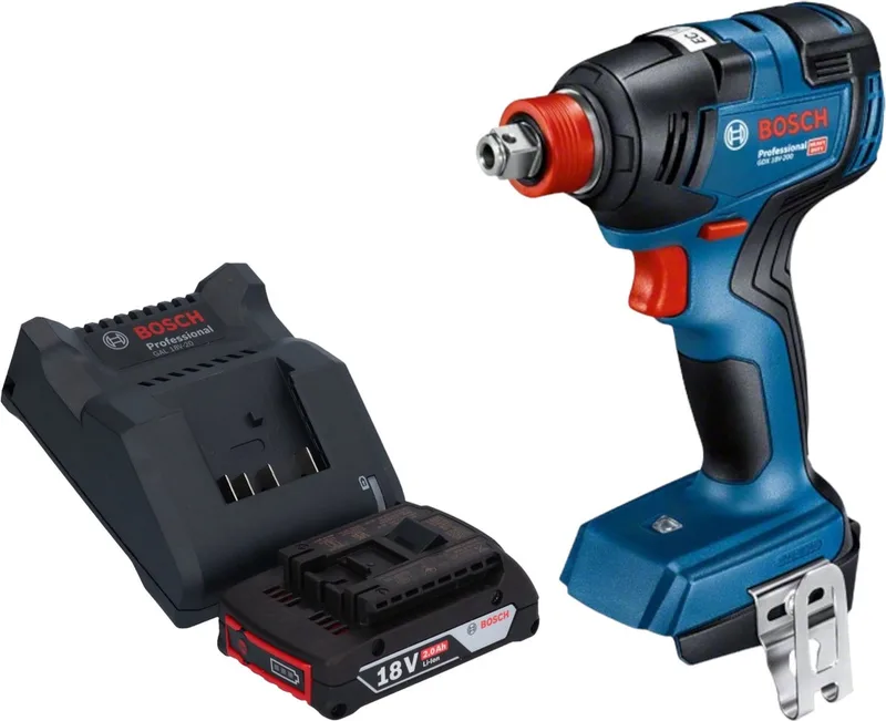 Bosch GDX 18V-200 Professionele accu-slagmoersleutel 18 V 200 Nm borstelloos + 1x oplaadbare accu 2.0 Ah + lader de Bosch Professional – image du produit