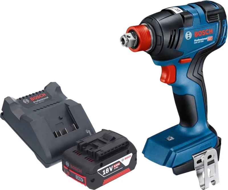 Bosch GDX 18V-200 Professionele accu-slagmoersleutel 18 V 200 Nm borstelloos + 1x oplaadbare accu 5.0 Ah + lader von Bosch Professional – Produktbild