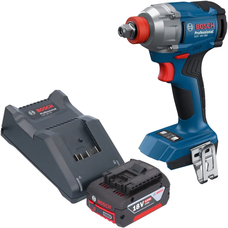 Bosch GDX 18V-285 Professional accu-slagschroevendraaier 18 V 285 Nm 1/4'' borstelloos + 1x accu 4,0 Ah + oplader by Bosch Professional – product image
