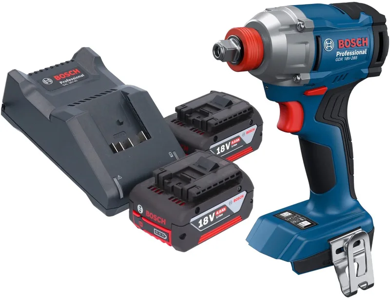 Bosch GDX 18V-285 Professional accu-slagschroevendraaier 18 V 285 Nm 1/4'' borstelloos + 2x accu 4,0 Ah + oplader de Bosch Professional – image du produit