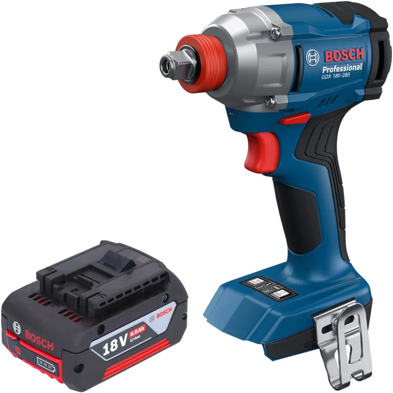 Bosch GDX 18V-285 Professional accu-slagschroevendraaier 18 V 285 Nm 1/4'' borstelloos + 1x accu 4,0 Ah - zonder oplader by Bosch Professional – product image