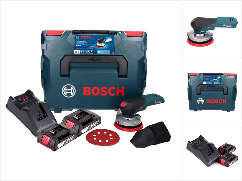 Bosch GEX 18V-125 Professional accu-excentrische schuurmachine 18 V 125 mm borstelloos + 2x accu 2,0 Ah + oplader + L-BOXX von Bosch Professional – Produktbild