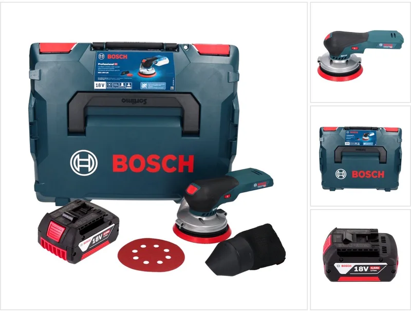 Bosch GEX 18V-125 Professionele snoerloze excenterschuurmachine 18 V 125 mm borstelloos + 1x accu 4.0 Ah + L-BOXX - zonder oplader by Bosch Professional – product image