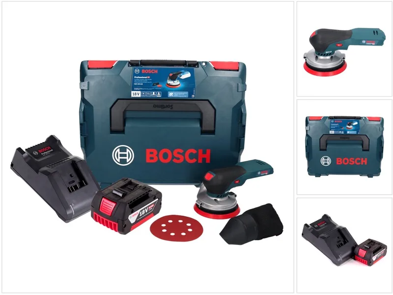 Bosch GEX 18V-125 Professionele snoerloze excenterschuurmachine 18 V 125 mm borstelloos + 1x accu 5.0 Ah + lader + L-BOXX by Bosch Professional – product image