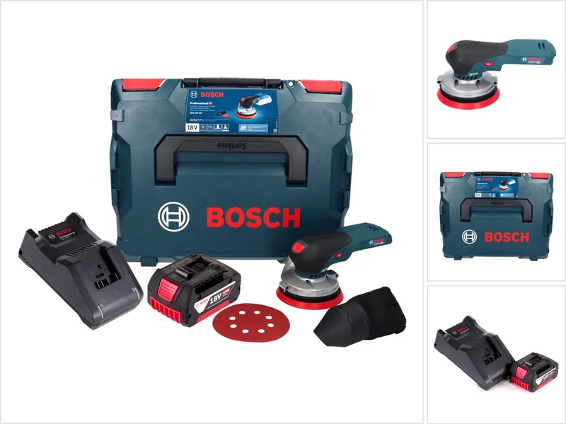 Bosch GEX 18V-125 Professionele snoerloze excenterschuurmachine 18 V 125 mm borstelloos + 1x accu 4.0 Ah + lader + L-BOXX de Bosch Professional – image du produit