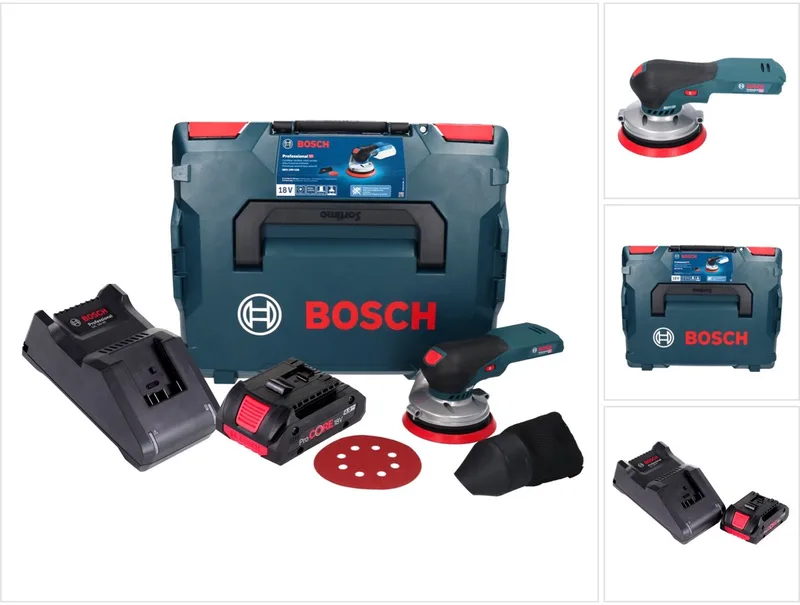 Bosch GEX 18V-125 Professionele snoerloze excenterschuurmachine 18 V 125 mm borstelloos + 1x ProCORE accu 4.0 Ah + lader + L-BOXX de Bosch Professional – image du produit