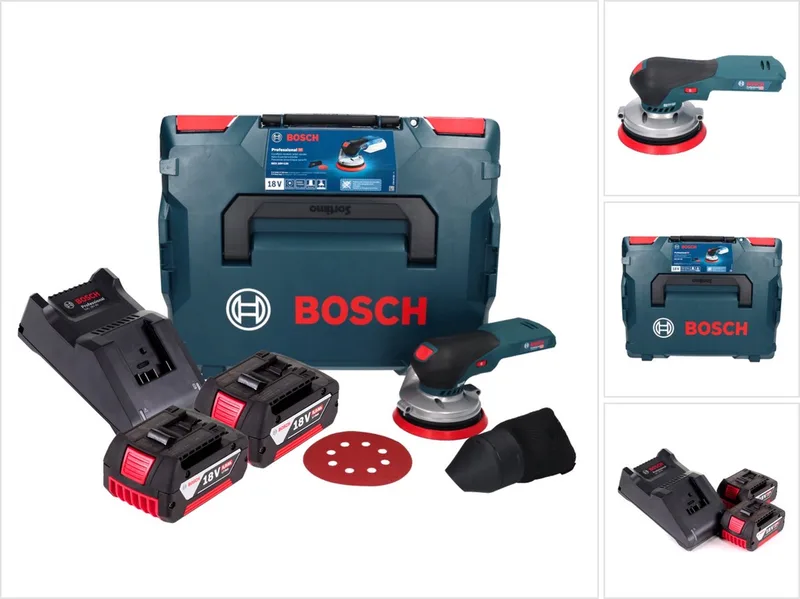 Bosch GEX 18V-125 Professionele snoerloze excenterschuurmachine 18 V 125 mm borstelloos + 2x accu 5.0 Ah + lader + L-BOXX by Bosch Professional – product image
