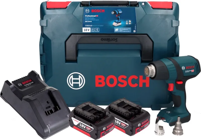 Bosch GHG 18V-50 Professional accu-heteluchtpistool 18 V 300 °C / 500 °C + 2x ProCORE accu 4,0 Ah + oplader + L-Boxx de Bosch Professional – image du produit