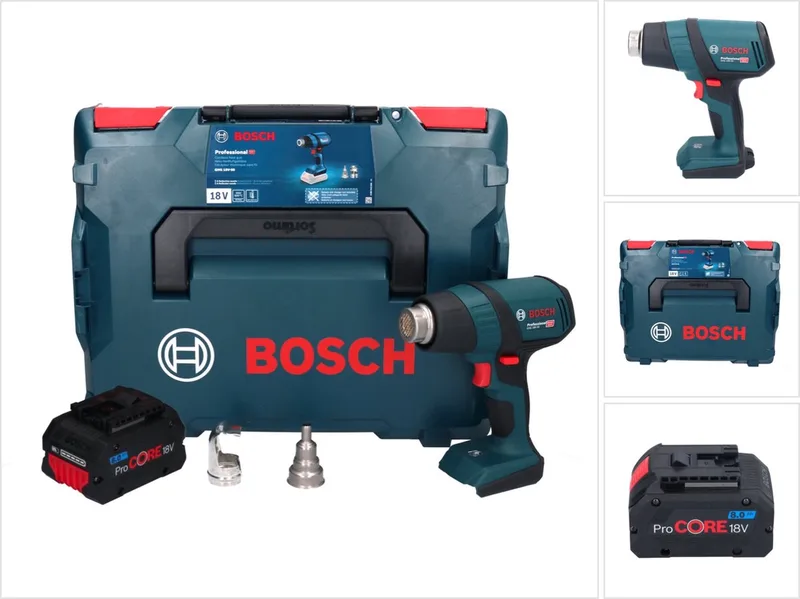 Bosch GHG 18V-50 Professionele snoerloze heteluchtblazer 18 V 300° C / 500° C + 1x ProCORE oplaadbare accu 8.0 Ah + L-Boxx - zonder oplader de Bosch Professional – image du produit