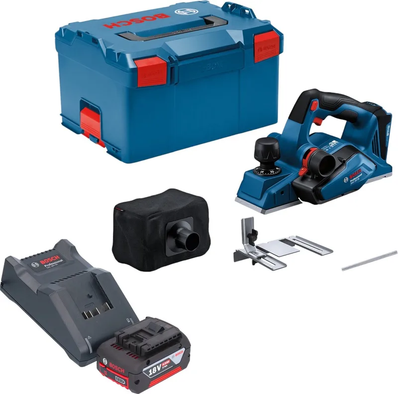 Bosch GHO 18V-26 Professionele accuschaafmachine 18 V 2,6 mm borstelloos + 1x accu 4.0 Ah + lader + L-Boxx von Bosch Professional – Produktbild