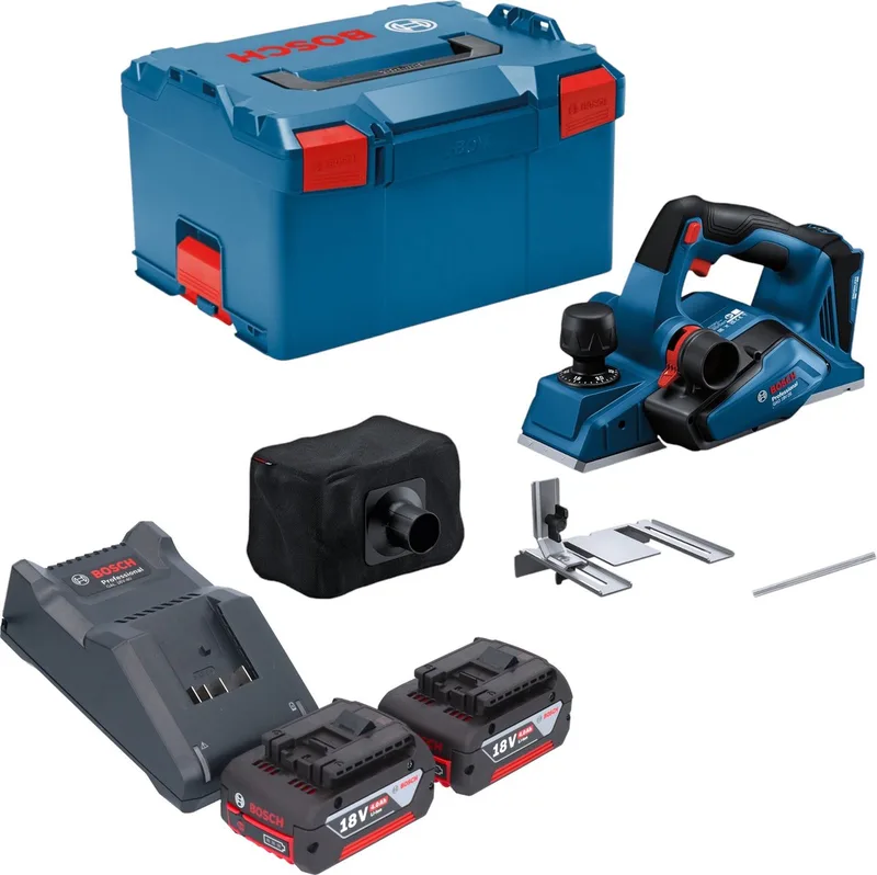 Bosch GHO 18V-26 Professionele accuschaafmachine 18 V 2,6 mm borstelloos + 2x accu 4.0 Ah + lader + L-Boxx van Bosch Professional – productafbeelding