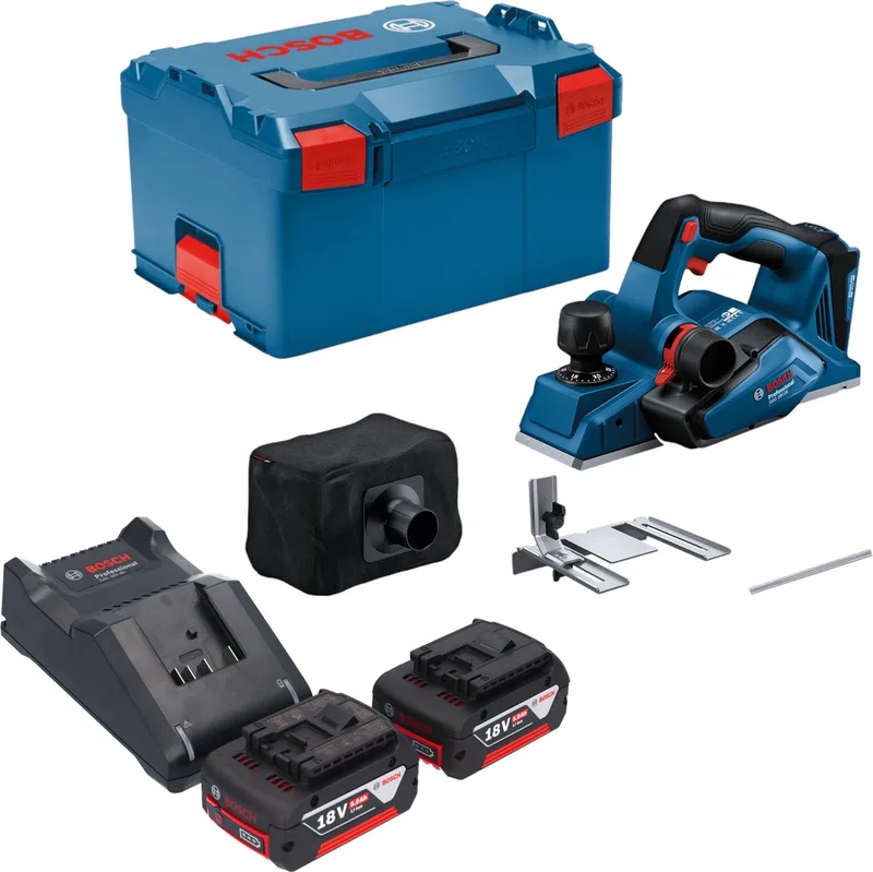 Bosch GHO 18V-26 Professionele accuschaafmachine 18 V 2,6 mm borstelloos + 2x accu 5.0 Ah + lader + L-Boxx van Bosch Professional – productafbeelding
