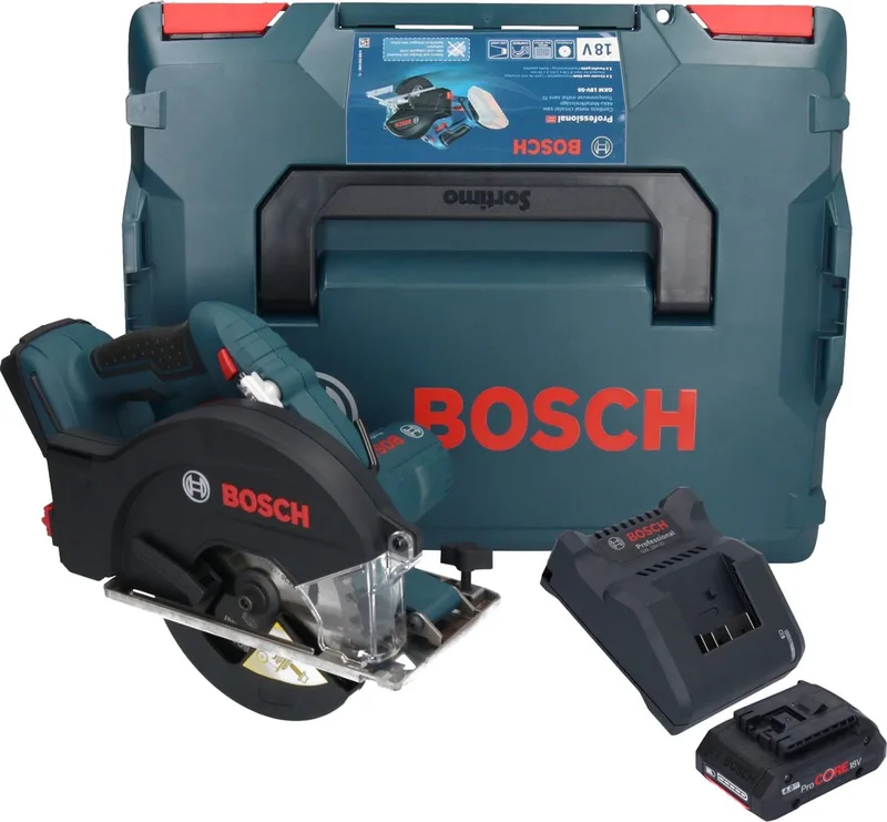 Bosch GKM 18V-50 Professional accu-metaalhandcirkelzaag 18 V 136 mm borstelloos + 2x accu 4,0 Ah + oplader + L-Boxx de Bosch Professional – image du produit