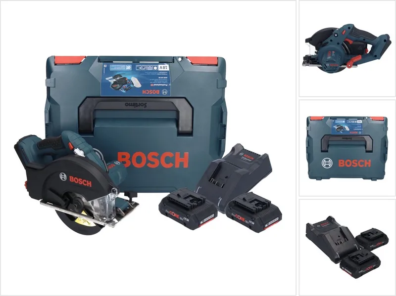 Bosch GKM 18V-50 Professional accu metalen handcirkelzaag 18 V 136 mm borstelloos + 2x ProCORE accu 4,0 Ah + oplader + L-Boxx von Bosch Professional – Produktbild