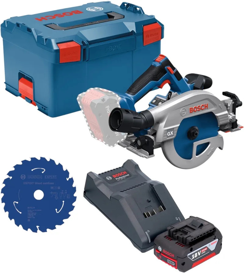 Bosch GKS 18V-57-2 GX Professional accu-cirkelzaag 18 V 165 mm borstelloos + 1x accu 4,0 Ah + oplader + L-Boxx de Bosch Professional – image du produit