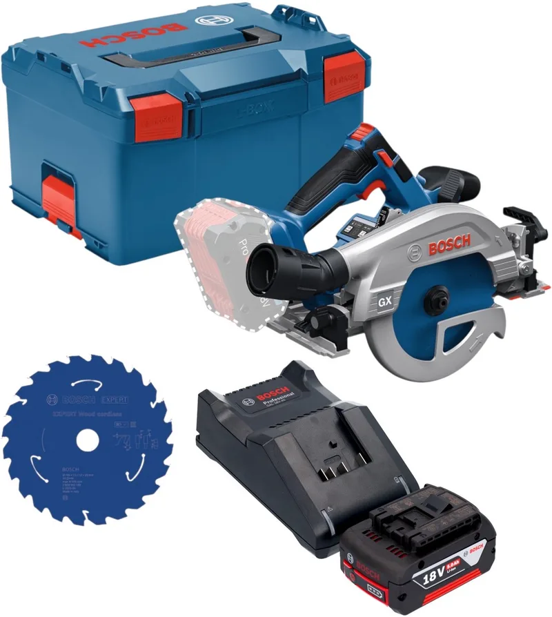 Bosch GKS 18V-57-2 GX Professional accu-cirkelzaag 18 V 165 mm borstelloos + 1x accu 5,0 Ah + oplader + L-Boxx de Bosch Professional – image du produit
