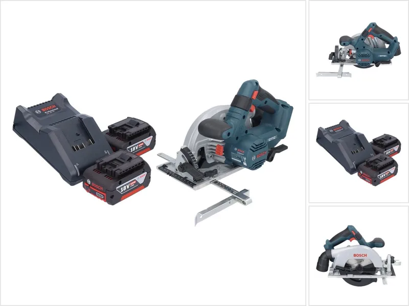 Bosch GKS 18V-57-2 Professional accu-cirkelzaag 18 V 165 mm borstelloos + 2x accu 4,0 Ah + oplader de Bosch Professional – image du produit