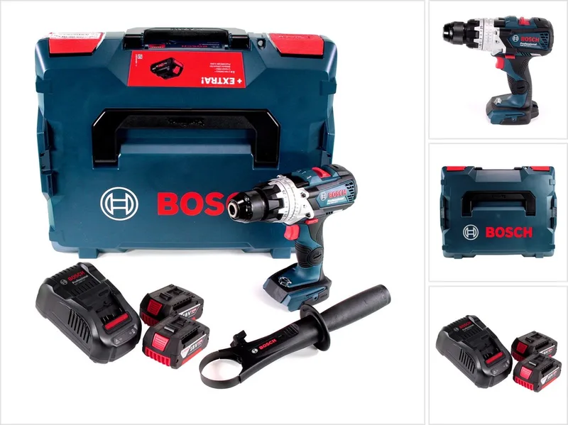Bosch GSB 18V-110 C accu klopboormachine Professional 18V 110 Nm + 2x accu 5.0 Ah + lader + L-Boxx de Bosch Professional – image du produit