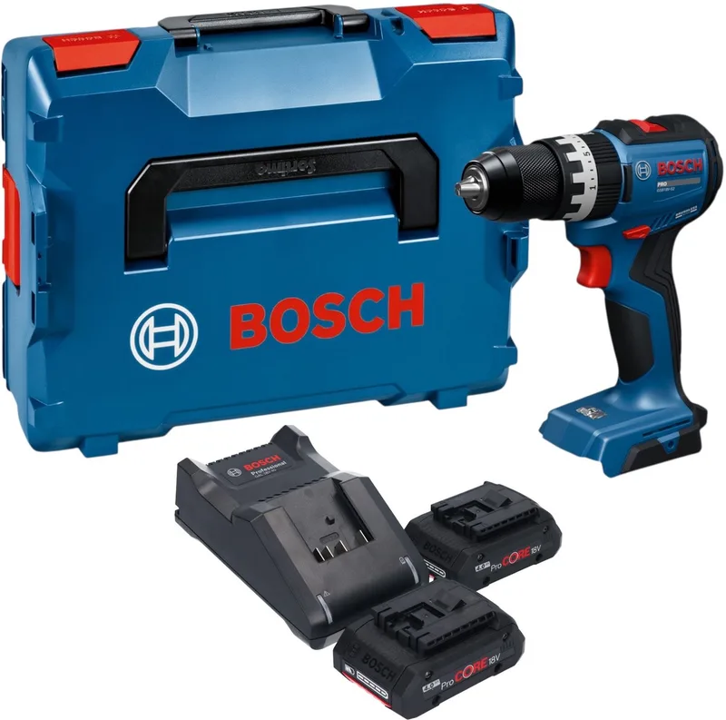 Bosch GSB 18V-52 Professional accu-slagboormachine 18 V 70 Nm borstelloos + 2x ProCORE-accu 4,0 Ah + oplader + L-Boxx von Bosch Professional – Produktbild