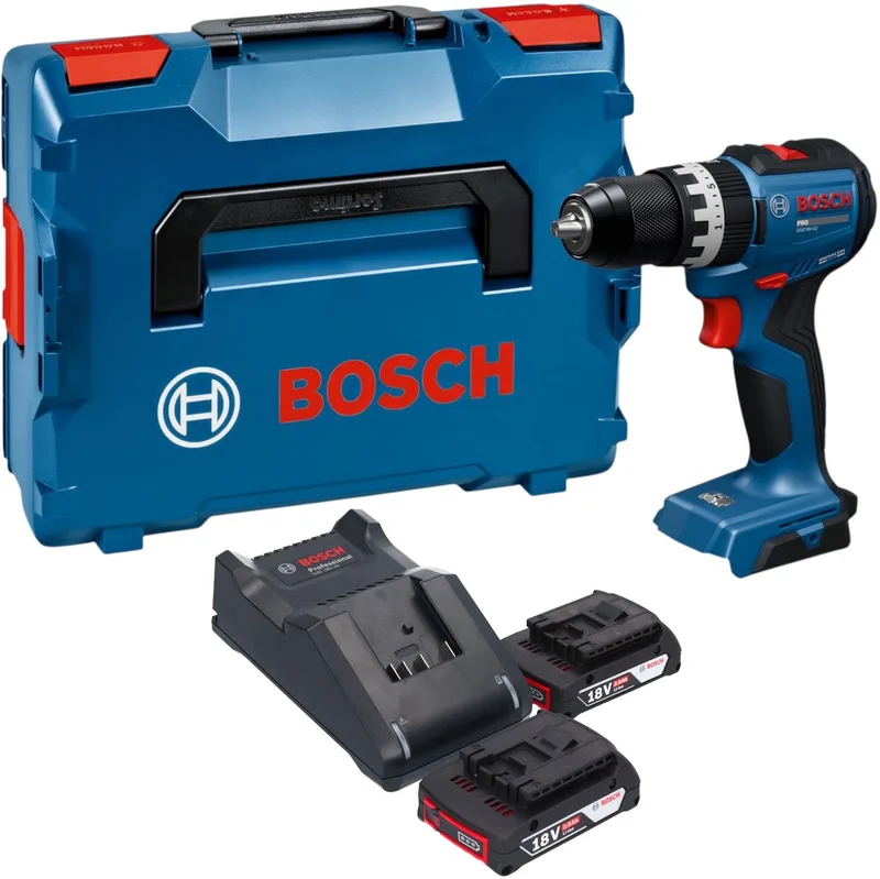 Bosch GSB 18V-52 Professional accu-slagboormachine 18 V 70 Nm borstelloos + 2x accu 2,0 Ah + oplader + L-Boxx de Bosch Professional – image du produit