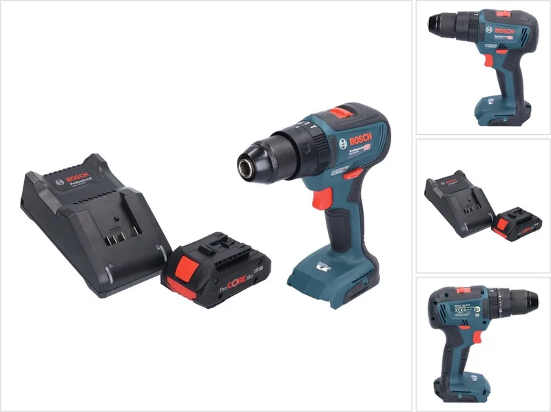 Bosch GSB 18V-55 Professional accu klopboormachine 18 V 55 Nm borstelloos + 1x ProCORE accu 4,0 Ah + oplader de Bosch Professional – image du produit