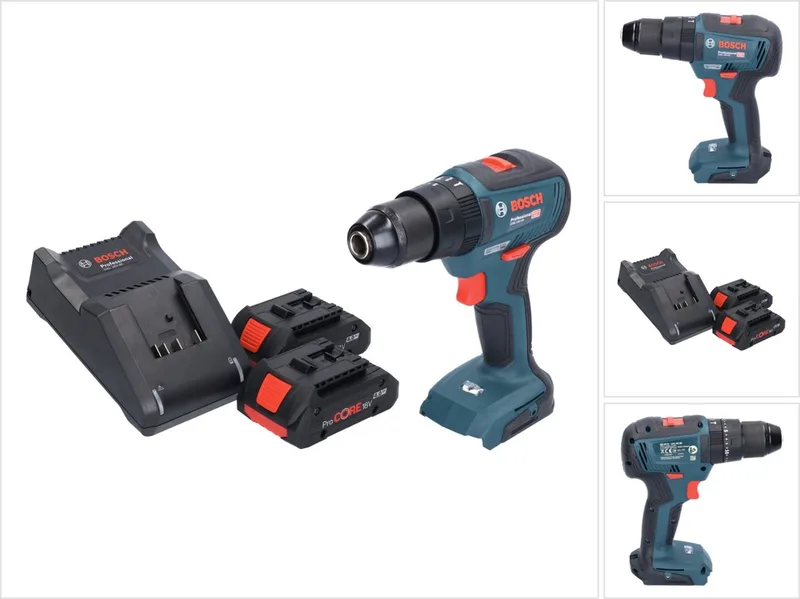 Bosch GSB 18V-55 Professional accu-klopboormachine 18 V 55 Nm borstelloos + 2x ProCORE accu 4,0 Ah + oplader von Bosch Professional – Produktbild