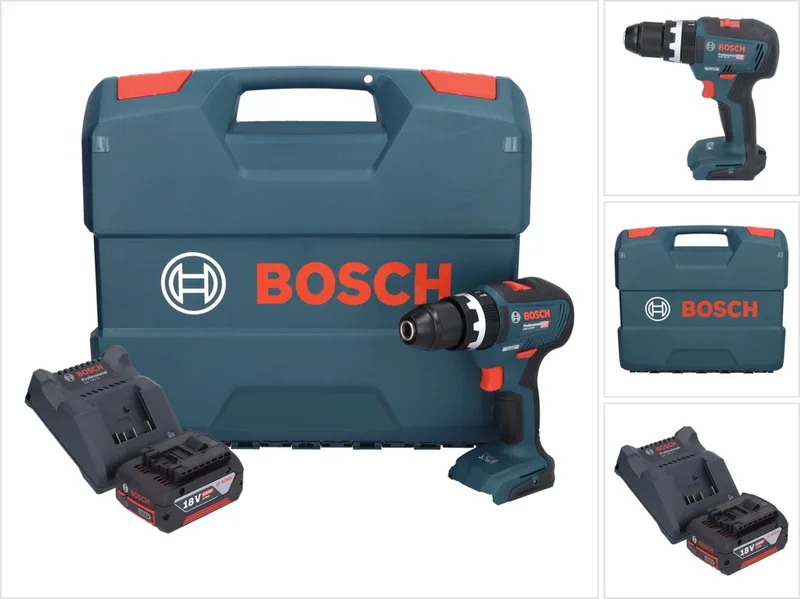 Bosch GSB 18V-55 Professional accu-klopboormachine 18 V 55 Nm borstelloos + 1x accu 4,0 Ah + oplader + koffer von Bosch Professional – Produktbild
