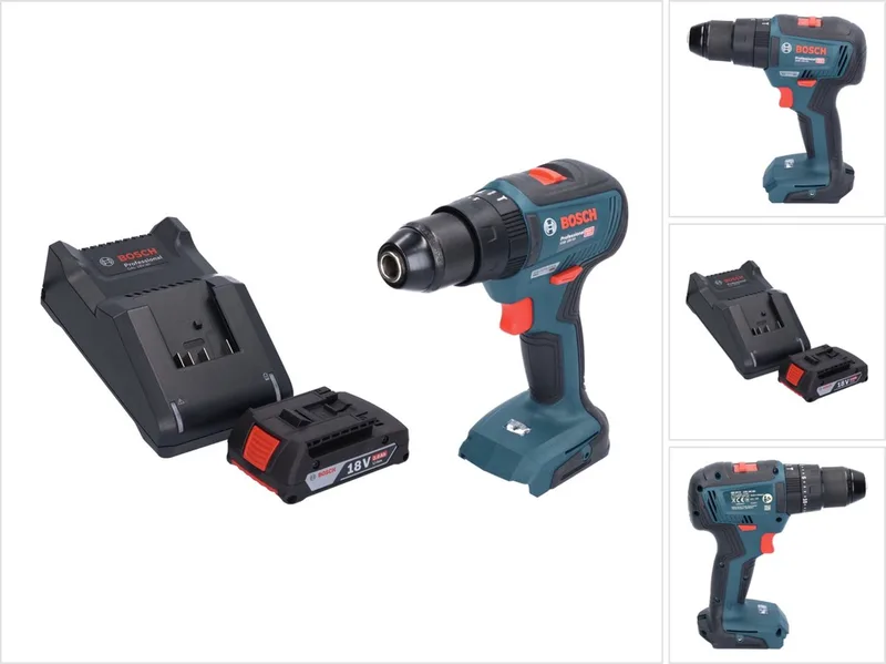 Bosch GSB 18V-55 Professionele accu klopboormachine 18 V 55 Nm borstelloos + 1x oplaadbare accu 2.0 Ah + lader de Bosch Professional – image du produit