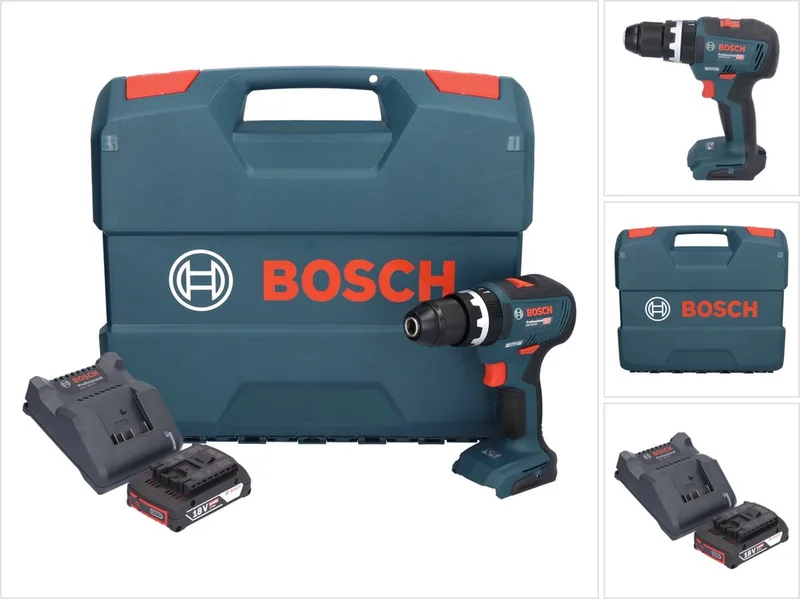 Bosch GSB 18V-55 Professionele accu klopboormachine 18 V 55 Nm borstelloos + 1x oplaadbare accu 2.0 Ah + lader + koffer von Bosch Professional – Produktbild