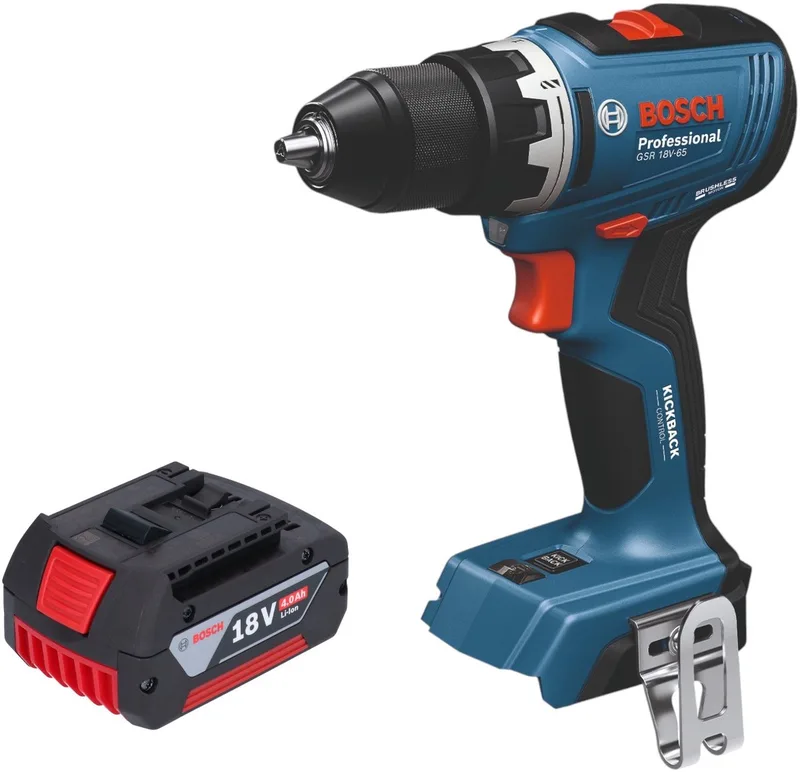Bosch GSB 18V-65 Professionele accu klopboormachine 18 V 65 Nm borstelloos + 1x oplaadbare accu 4.0 Ah - zonder oplader by Bosch Professional – product image