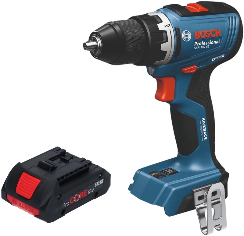 Bosch GSB 18V-65 Professionele accu klopboormachine 18 V 65 Nm borstelloos + 1x ProCORE oplaadbare accu 4.0 Ah - zonder oplader fra Bosch Professional – produktbillede