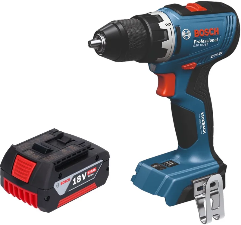Bosch GSB 18V-65 Professionele accu klopboormachine 18 V 65 Nm borstelloos + 1x oplaadbare accu 5.0 Ah - zonder oplader by Bosch Professional – product image
