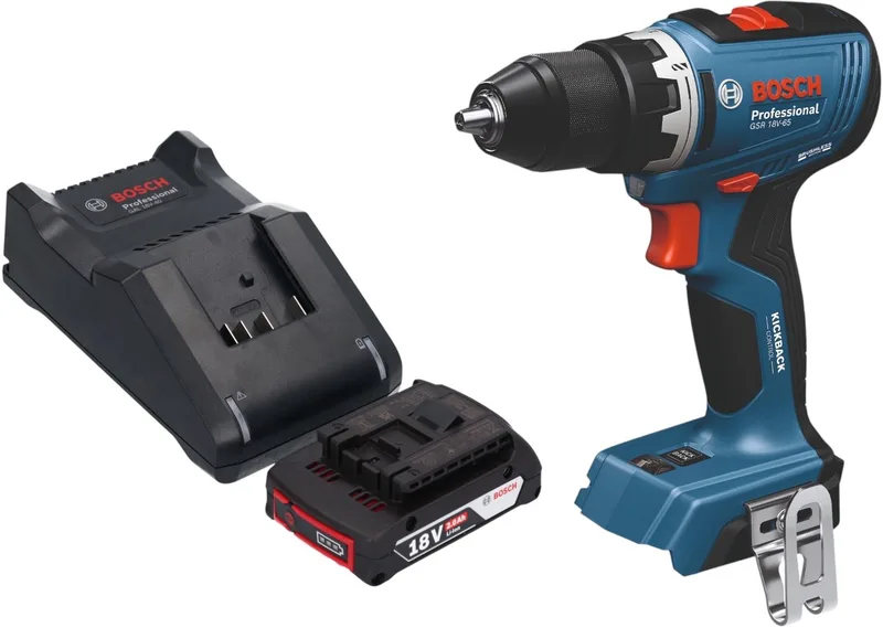 Bosch GSB 18V-65 Professionele accu klopboormachine 18 V 65 Nm borstelloos + 1x oplaadbare accu 2.0 Ah + lader by Bosch Professional – product image