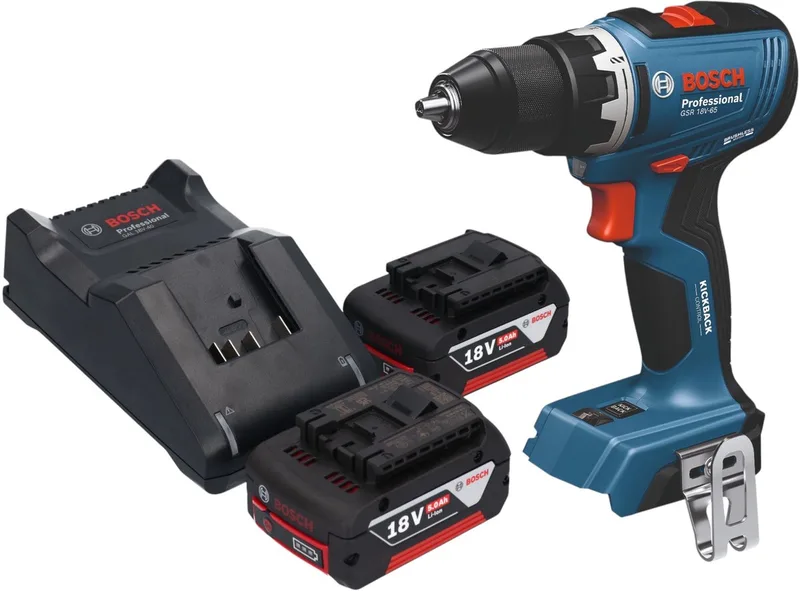 Bosch GSB 18V-65 Professionele accu klopboormachine 18 V 65 Nm borstelloos + 2x accu 5.0 Ah + lader de Bosch Professional – image du produit