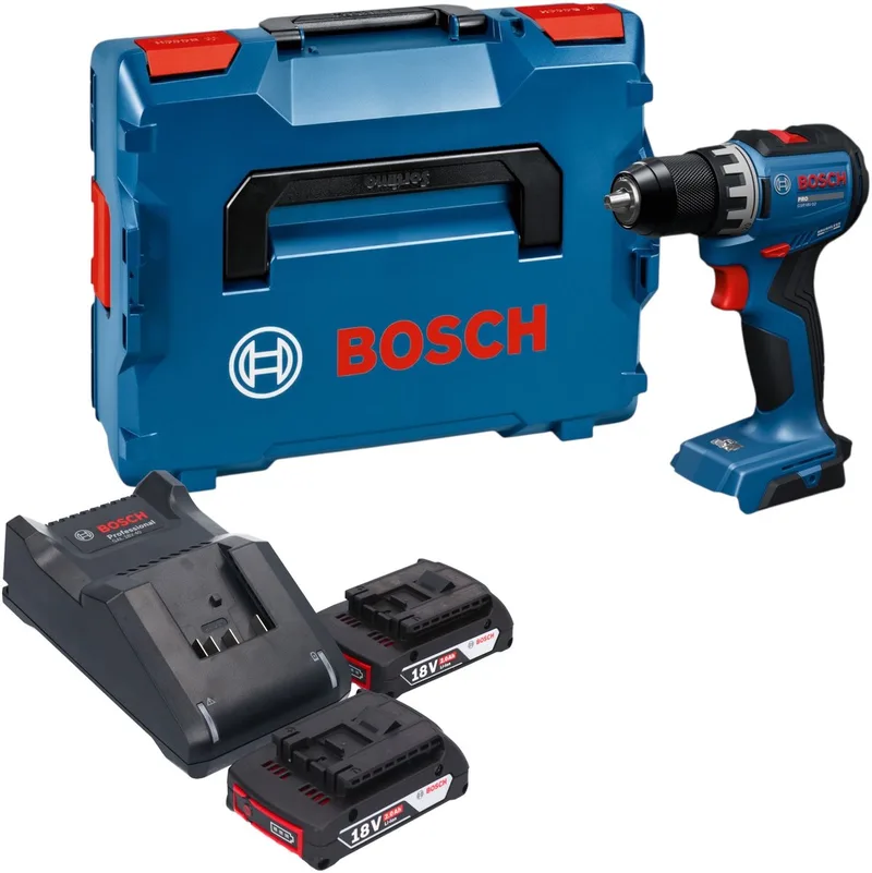 Bosch GSR 18V-52 Professional accuboormachine 18 V 70 Nm borstelloos + 2x accu 2,0 Ah + oplader + L-Boxx de Bosch Professional – image du produit