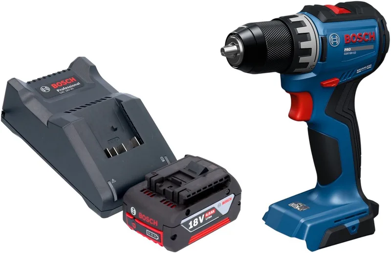 Bosch GSR 18V-52 Professional accuboormachine 18 V 70 Nm borstelloos + 1x accu 4,0 Ah + oplader fra Bosch Professional – produktbillede
