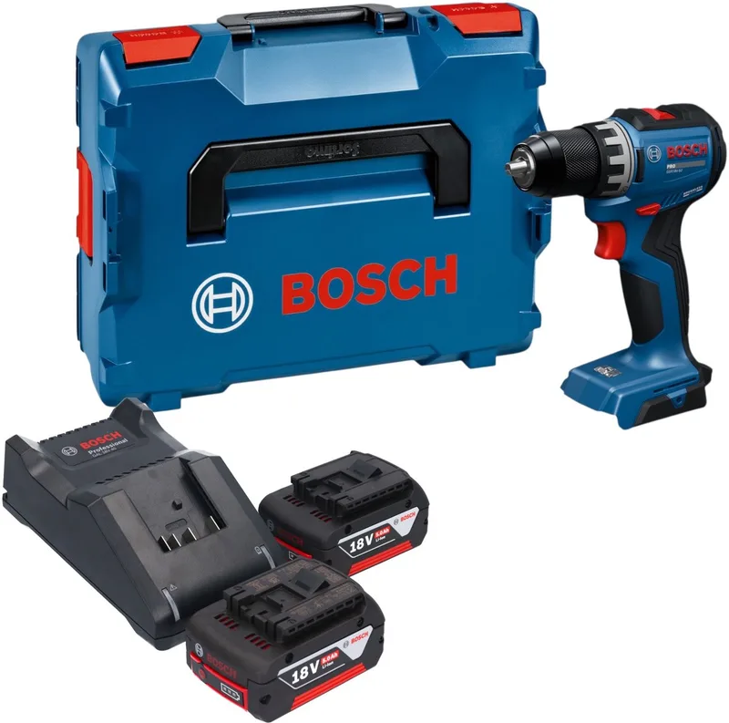Bosch GSR 18V-52 Professional accuboormachine 18 V 70 Nm borstelloos + 2x accu 5,0 Ah + oplader + L-Boxx de Bosch Professional – image du produit