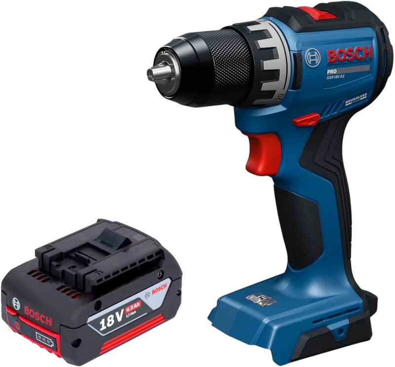 Bosch GSR 18V-52 Professional accuboormachine 18 V 70 Nm borstelloos + 1x accu 4,0 Ah - zonder oplader von Bosch Professional – Produktbild