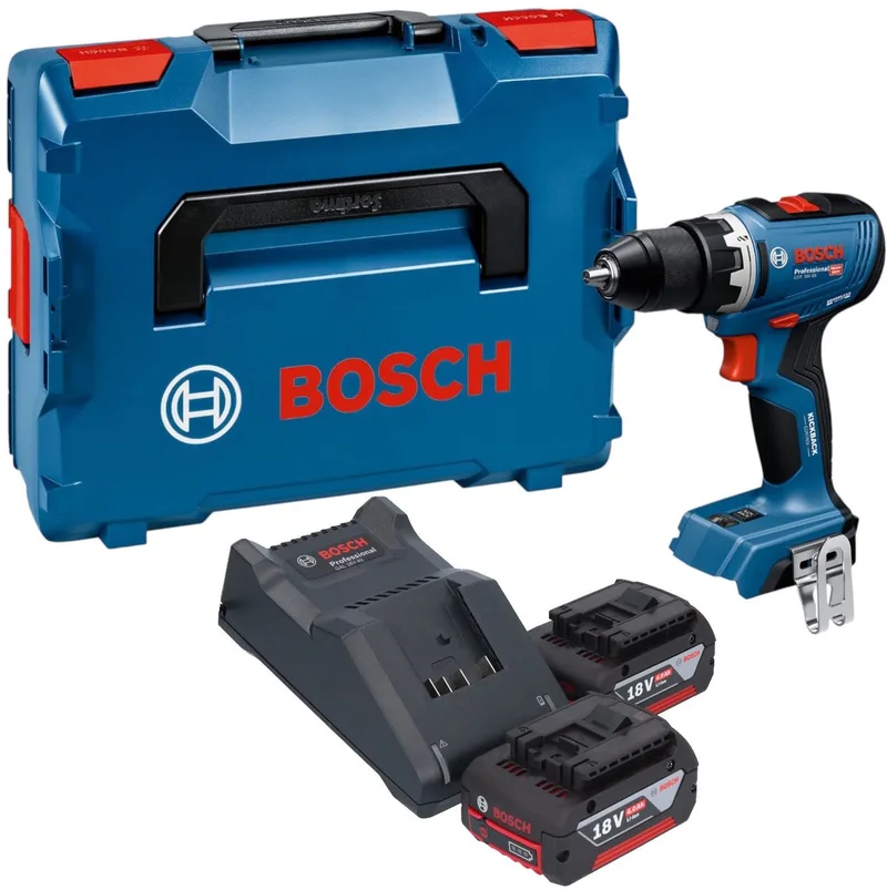 Bosch GSR 18V-65 Professional accuboormachine 18 V 63 Nm borstelloos + 2x accu 4,0 Ah + oplader + L-Boxx von Bosch Professional – Produktbild
