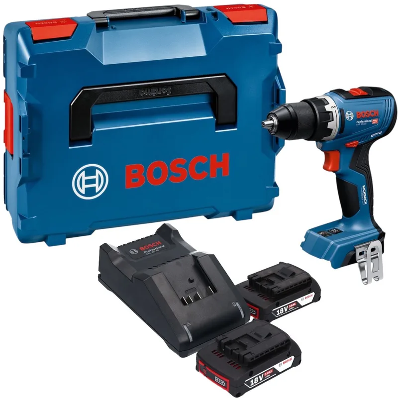 Bosch GSR 18V-65 Professional accuboormachine 18 V 63 Nm borstelloos + 2x accu 2,0 Ah + oplader + L-Boxx von Bosch Professional – Produktbild