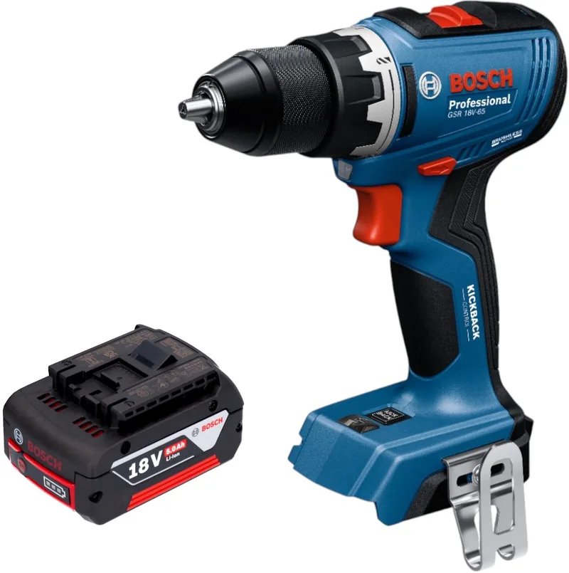 Bosch GSR 18V-65 Professionele accuboormachine 18 V 63 Nm borstelloos + 1x oplaadbare accu 5.0 Ah - zonder oplader von Bosch Professional – Produktbild