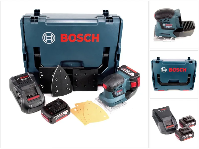 Bosch GSS 18V-10 accu vlakschuurmachine 18V + 2x accu 4.0Ah + lader + L-Boxx von Bosch Professional – Produktbild